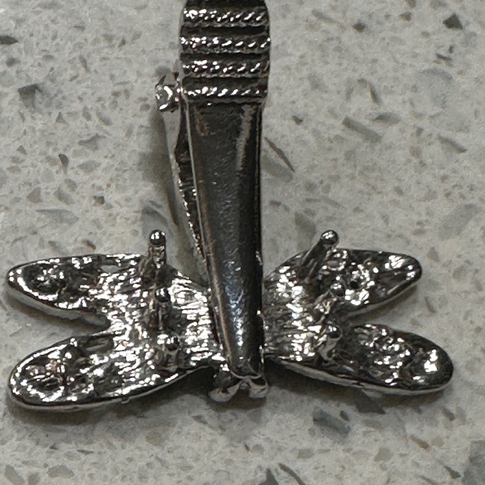 Elegant Silver and Blue Dragonfly Hairpin - Picture 6 of 6